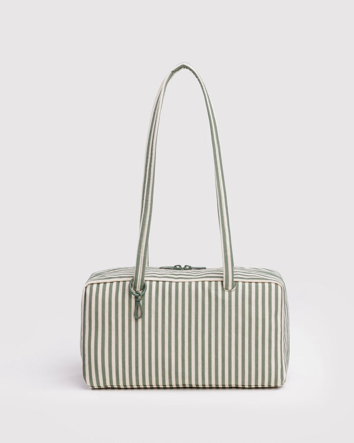 Nylon Bowler Bag - Sage Stripe Baggu
