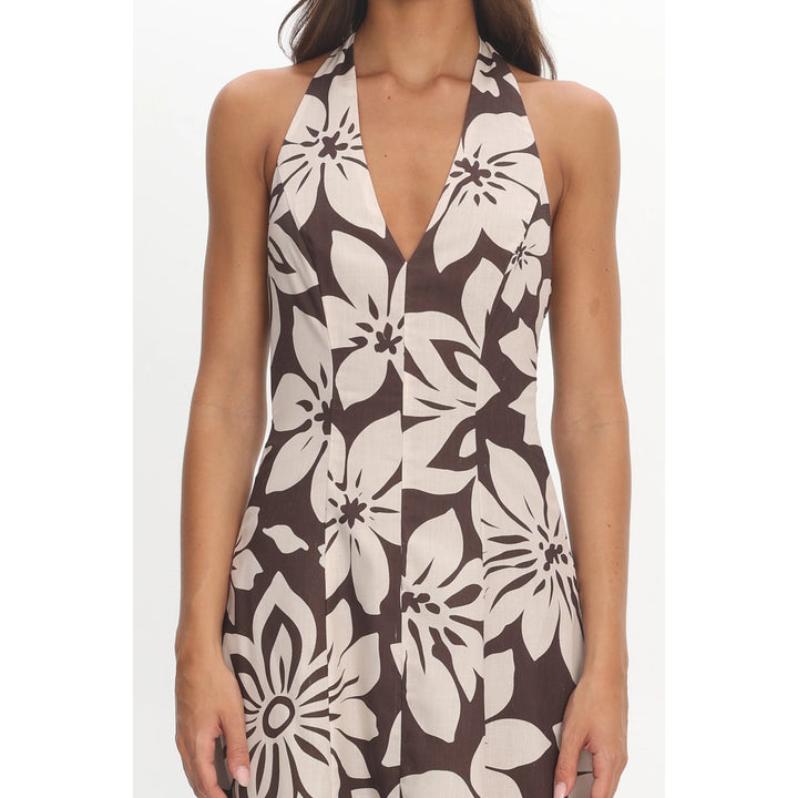 Tropics Bound Halter Maxi Neckline Dress