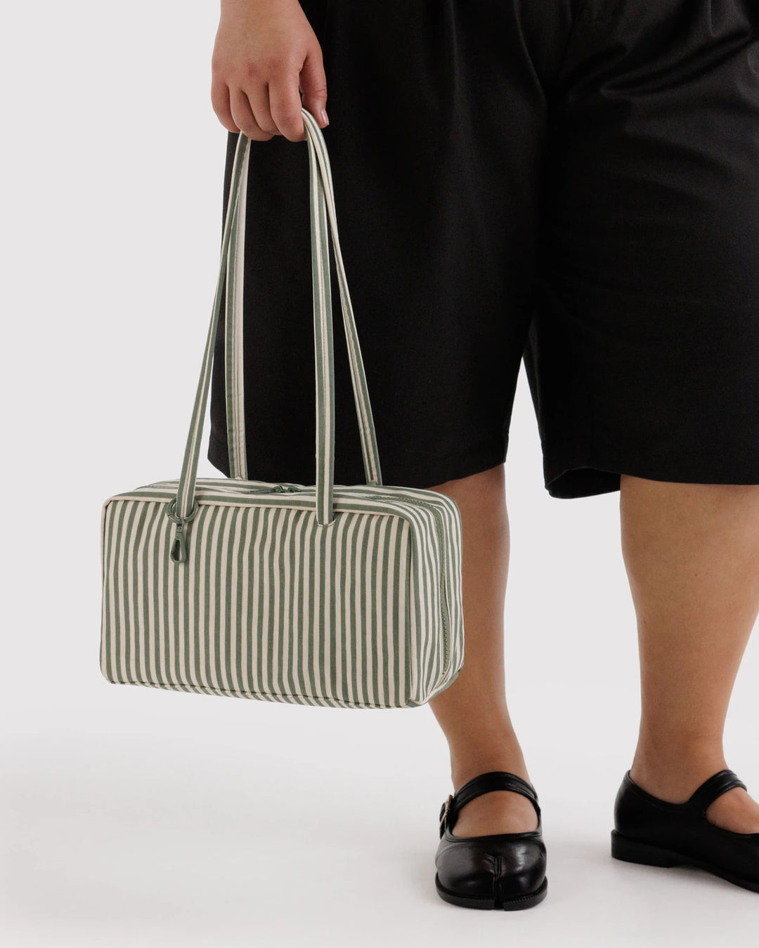 Nylon Bowler Bag - Sage Stripe Baggu