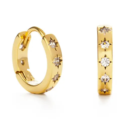 10mm Huggie Hoops with Starburst