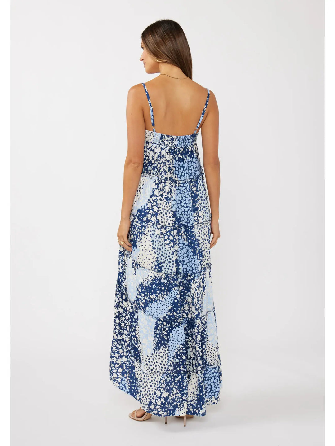 Floral Tiered Spaghetti Strap Maxi Dress