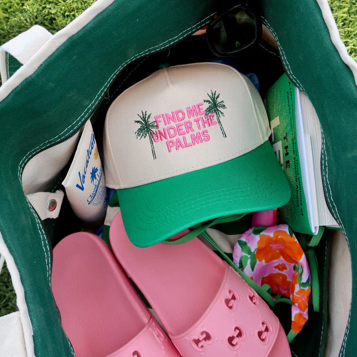 Find Me Under the Palms- Kelly Green/Natural Trucker Hat