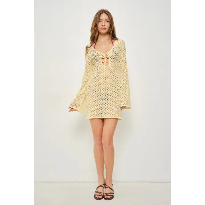 Eliana Crochet Knit Mini Dress
