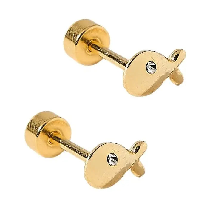 Screwback Stud Earrings - Whale