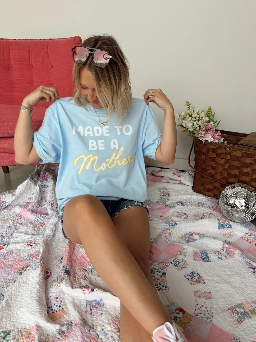 Made To Be A Mother Tee | Blue