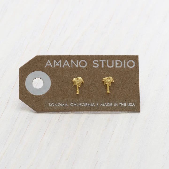 Palm Tree Stud Earrings