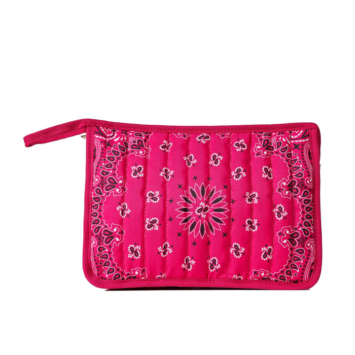 Bandana Print Pouch -Beau Hot Pink