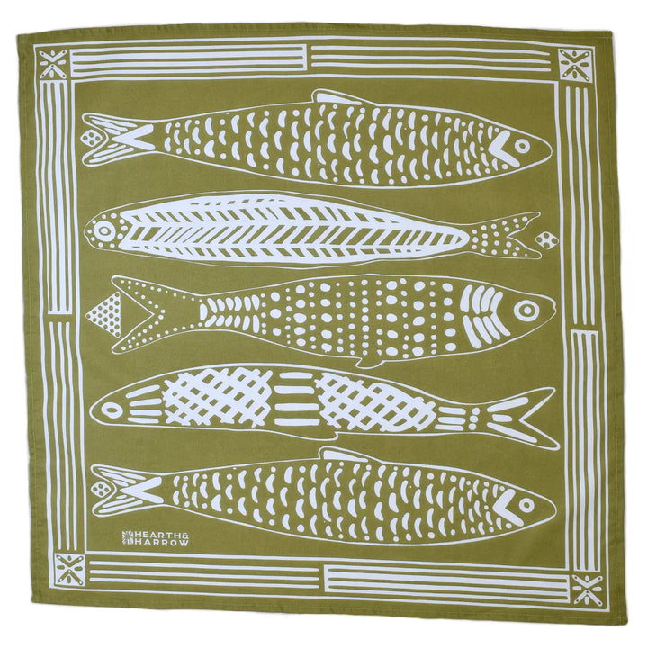 Sardine Bandana - 100% Cotton - Nautical Print - Hanky Ascot