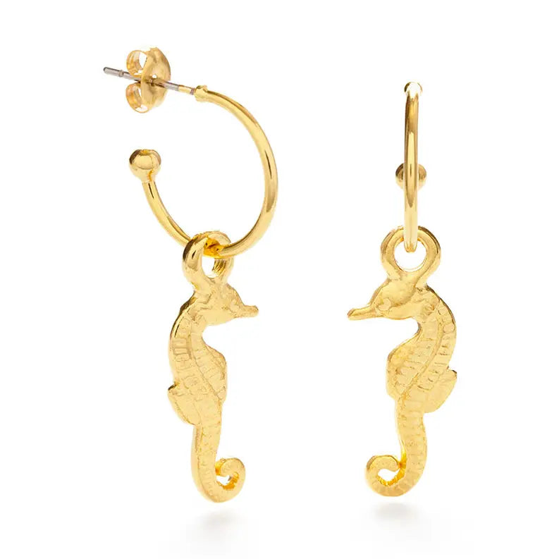Seahorse Hoop Earrings
