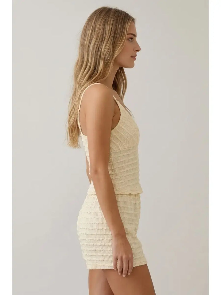 Mini Ruffle Detail Adjustable Straps Cami Top
