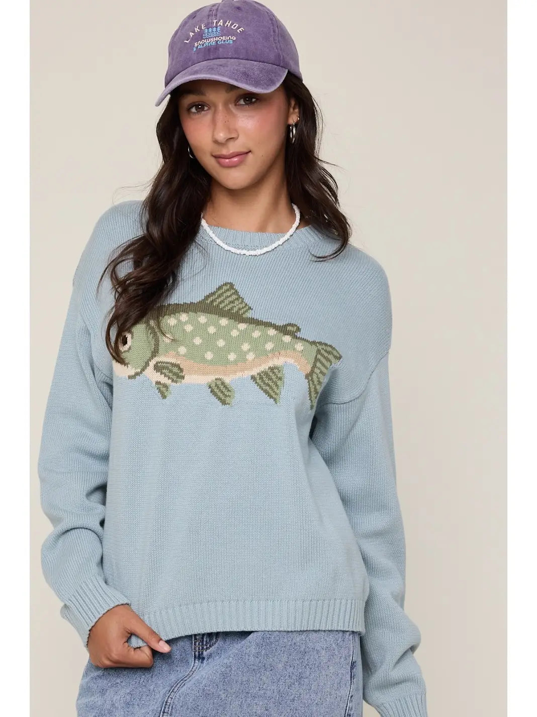 Gone Fishin' Sweater in Blue