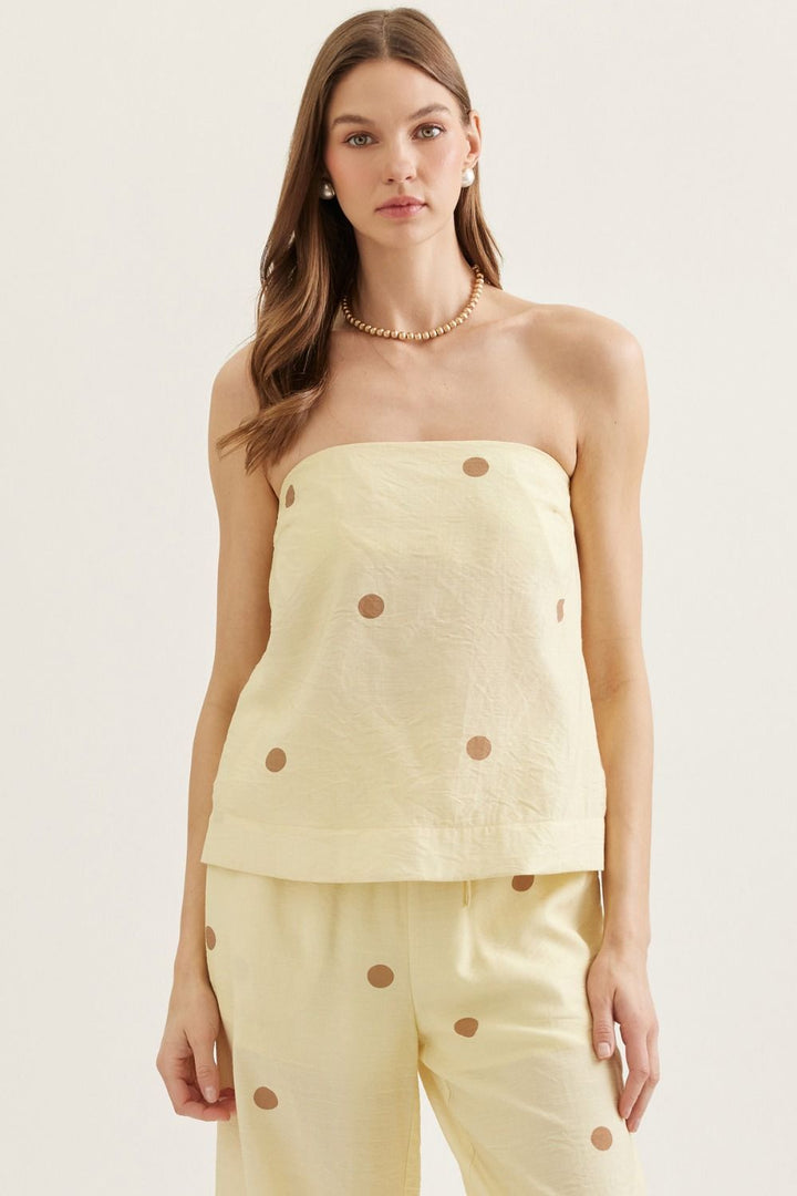 Butter Polka Strapless Top