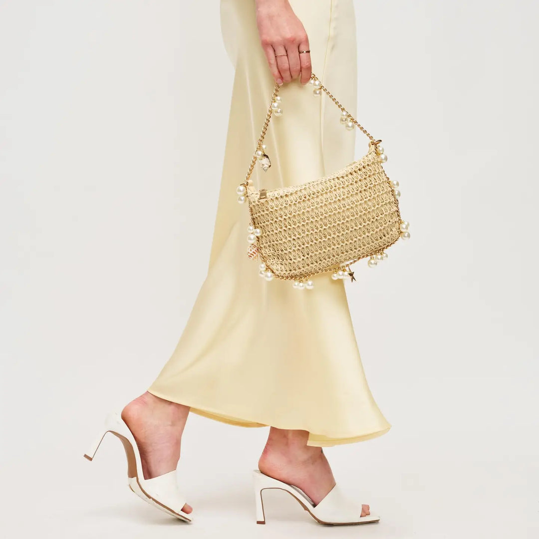 Ivory Steph Seasonal Seashell Straw Bag Evening Bag